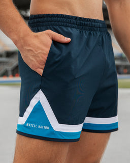 Player 4" Active Shorts Navy - Muscle Nation men's gym shorts