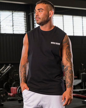 Arena Muscle Tank - Black-Singlets & Tanks-S-112470BLK-S-MNAPPRL34933-1-Muscle Nation