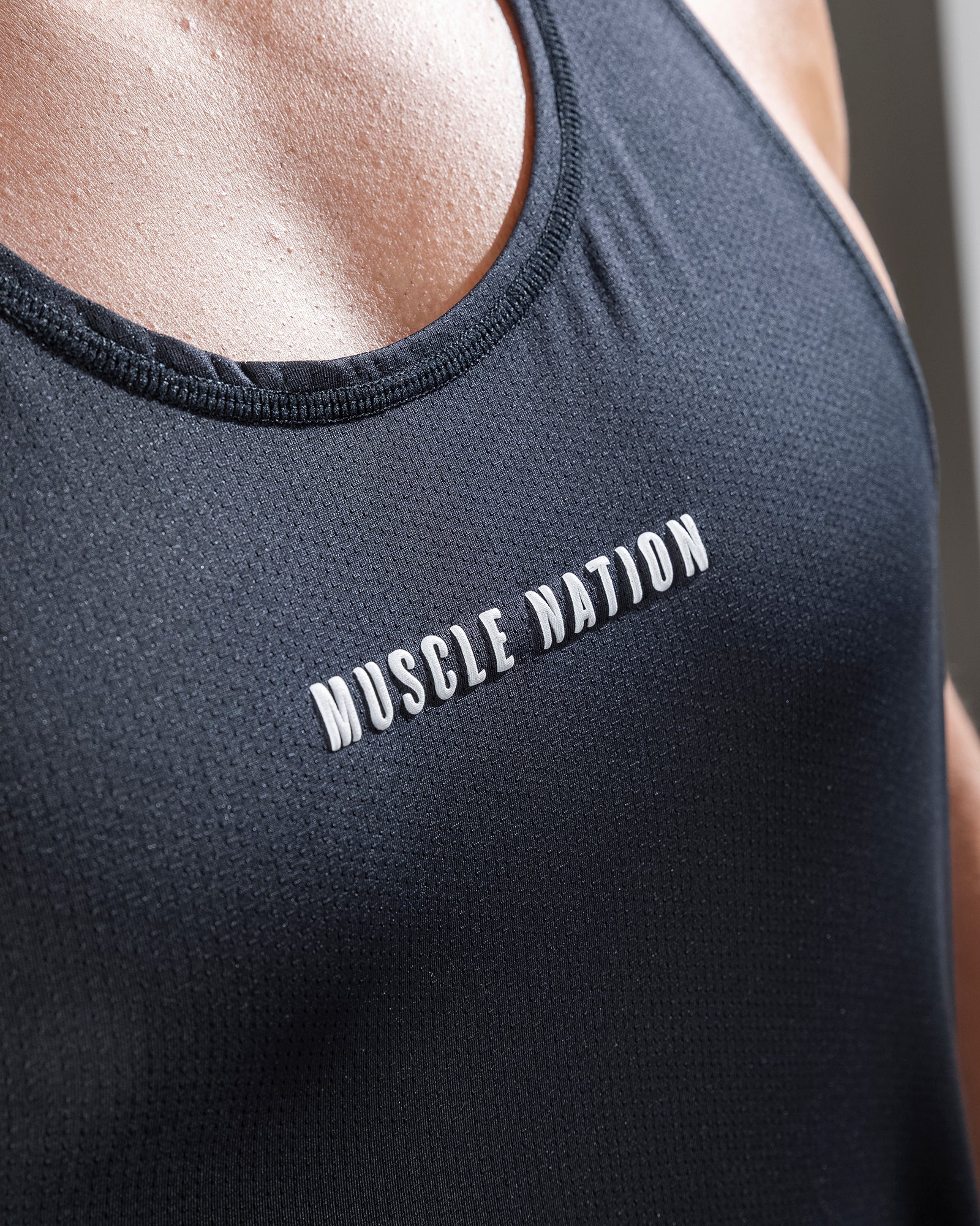 Mesh Y Back Singlet - Black-Singlets & Tanks-S-072344BLK-S-MNAPPRL25597-3-Muscle Nation