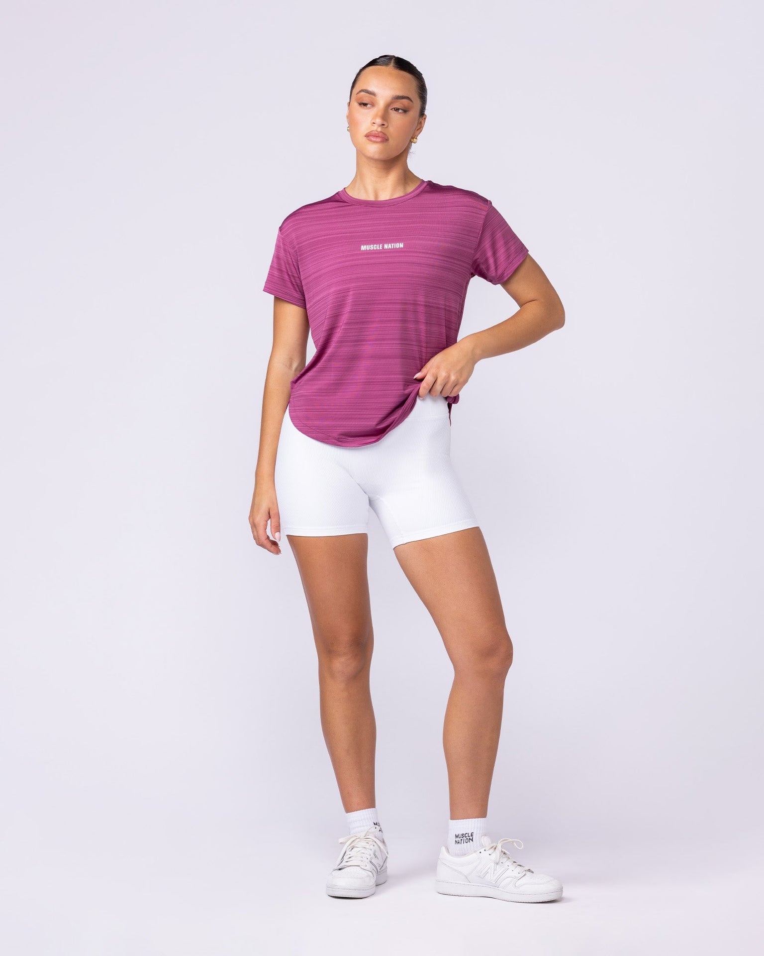 Ignite Training Tee - Raspberry Quartz-T-Shirts-XXS-1125131RSPQ-XXS-MNAPPRL45156-5-Muscle Nation