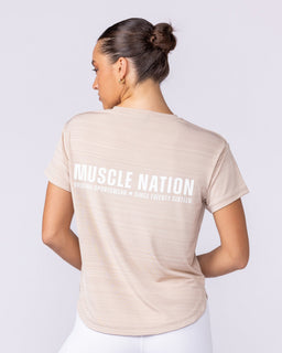 Ignite Training Tee Sand - Muscle Nation women's gym tee