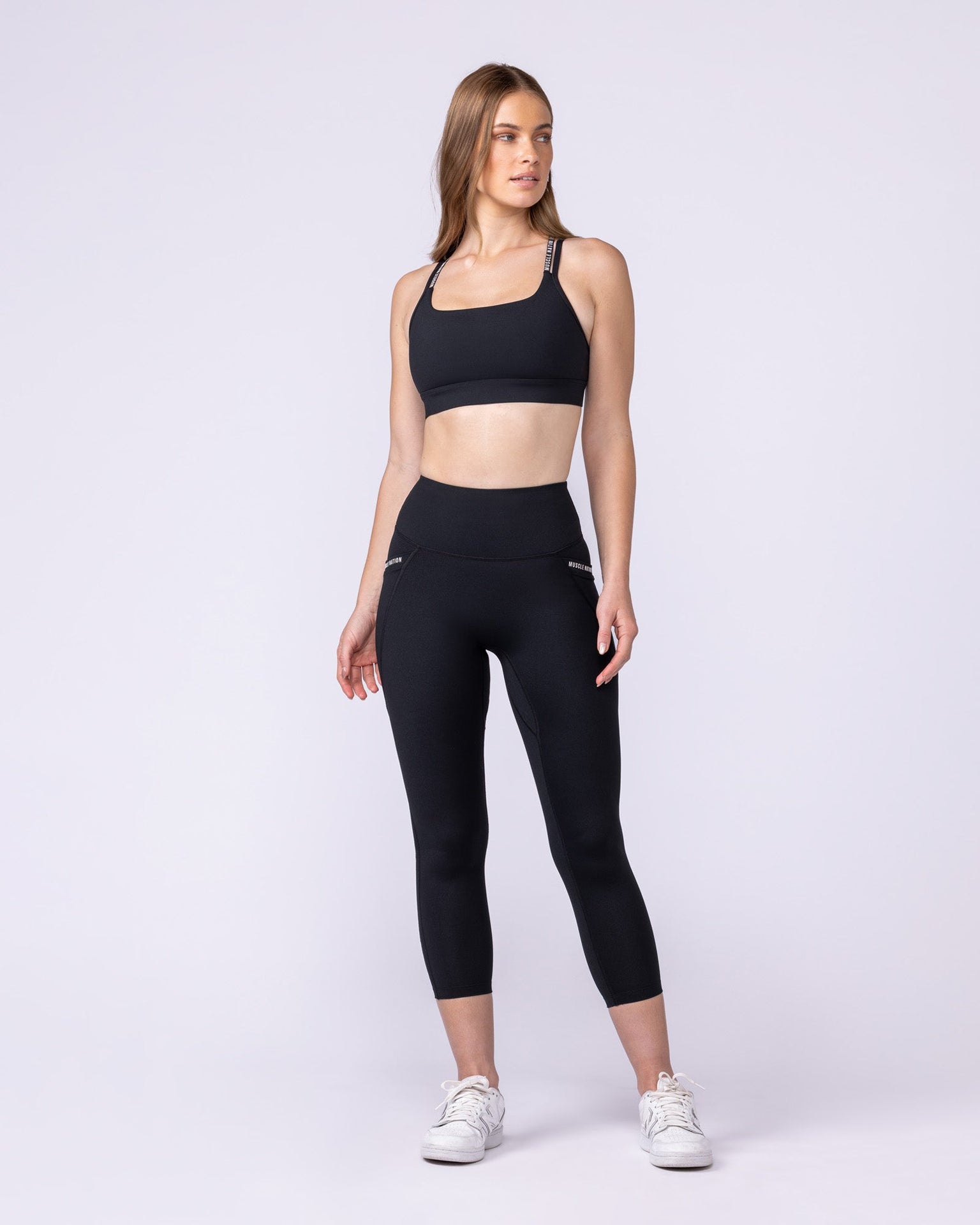 Illusion Signature Pocket 7/8 Leggings - Black-Leggings-XXS-112530BLK-XXS-MNAPPRL44907-6-Muscle Nation