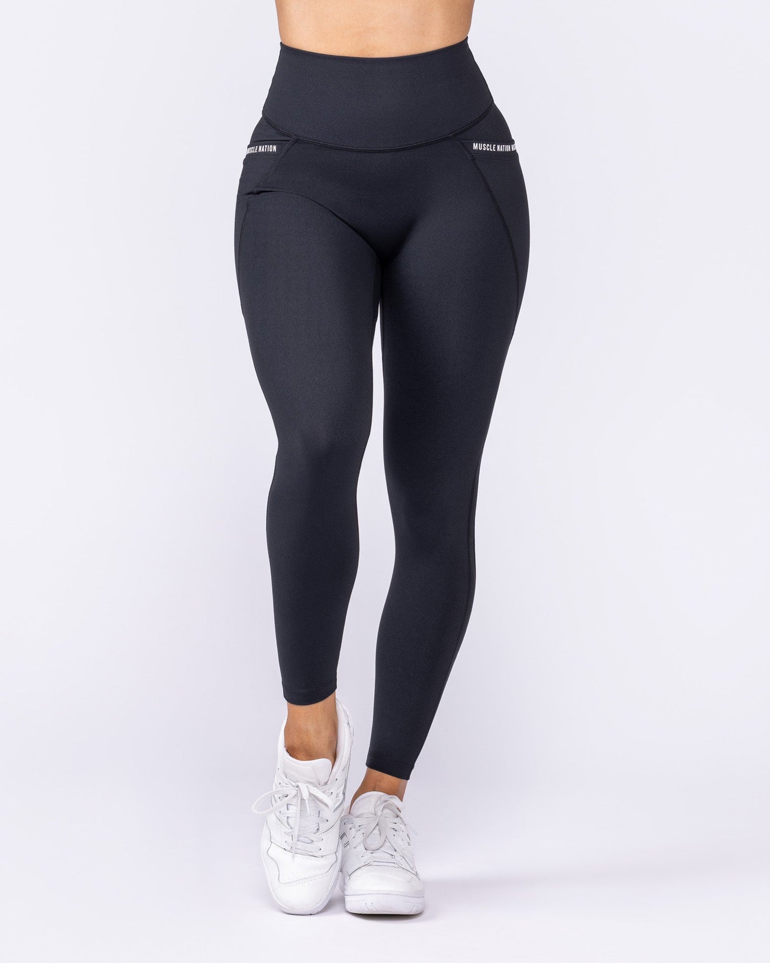 Illusion Signature Pocket Ankle Length Leggings - Black-Leggings-XXS-112531BLK-XXS-MNAPPRL44925-5-Muscle Nation