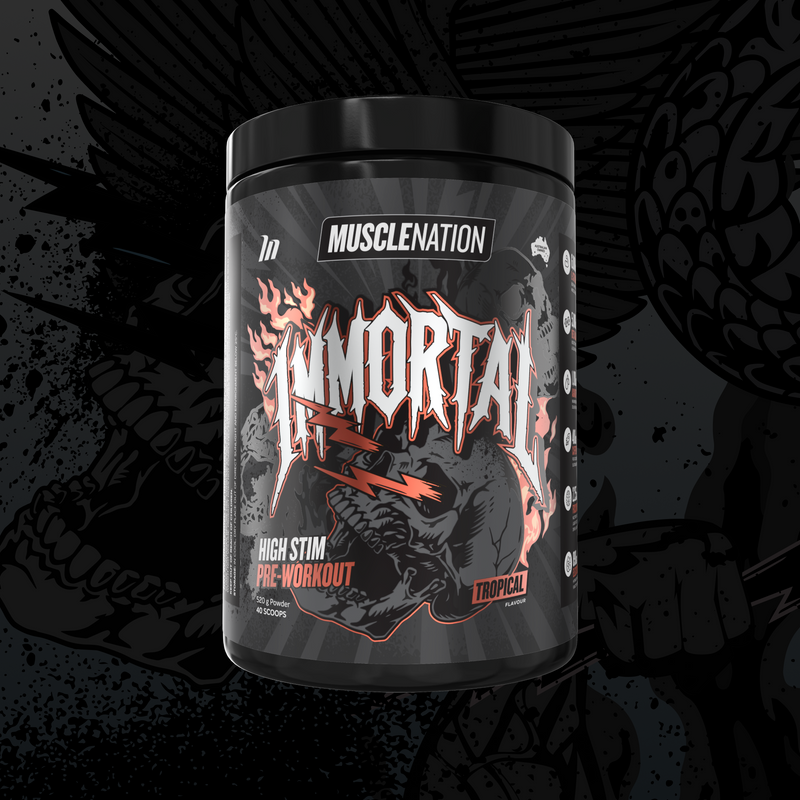 IMMORTAL Pre-Workout - Tropical - 40 Serves-Pre-Workouts-MNSUPPS0408-9359054002968-1-Muscle Nation
