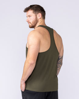 Infinite Y Back Singlet - Dark Khaki-Singlets & Tanks-S-072301DKHAKI-S-MNAPPRL25366-1-Muscle Nation
