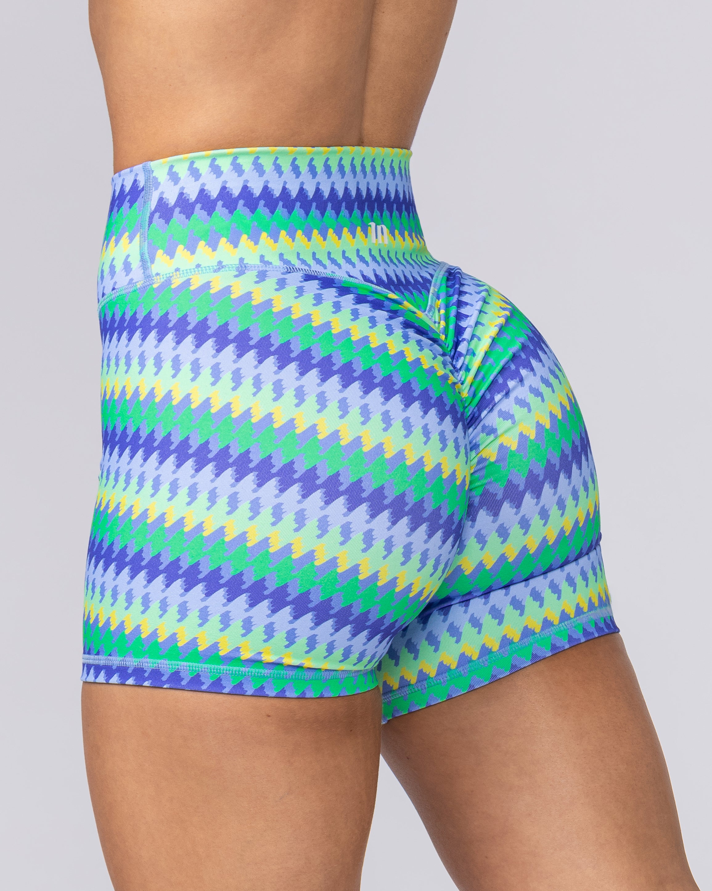 Instinct Scrunch Midway Shorts - Blue Fiesta Print-Shorts-XXS-062507BLFP-XXS-MNAPPRL43067-1-Muscle Nation