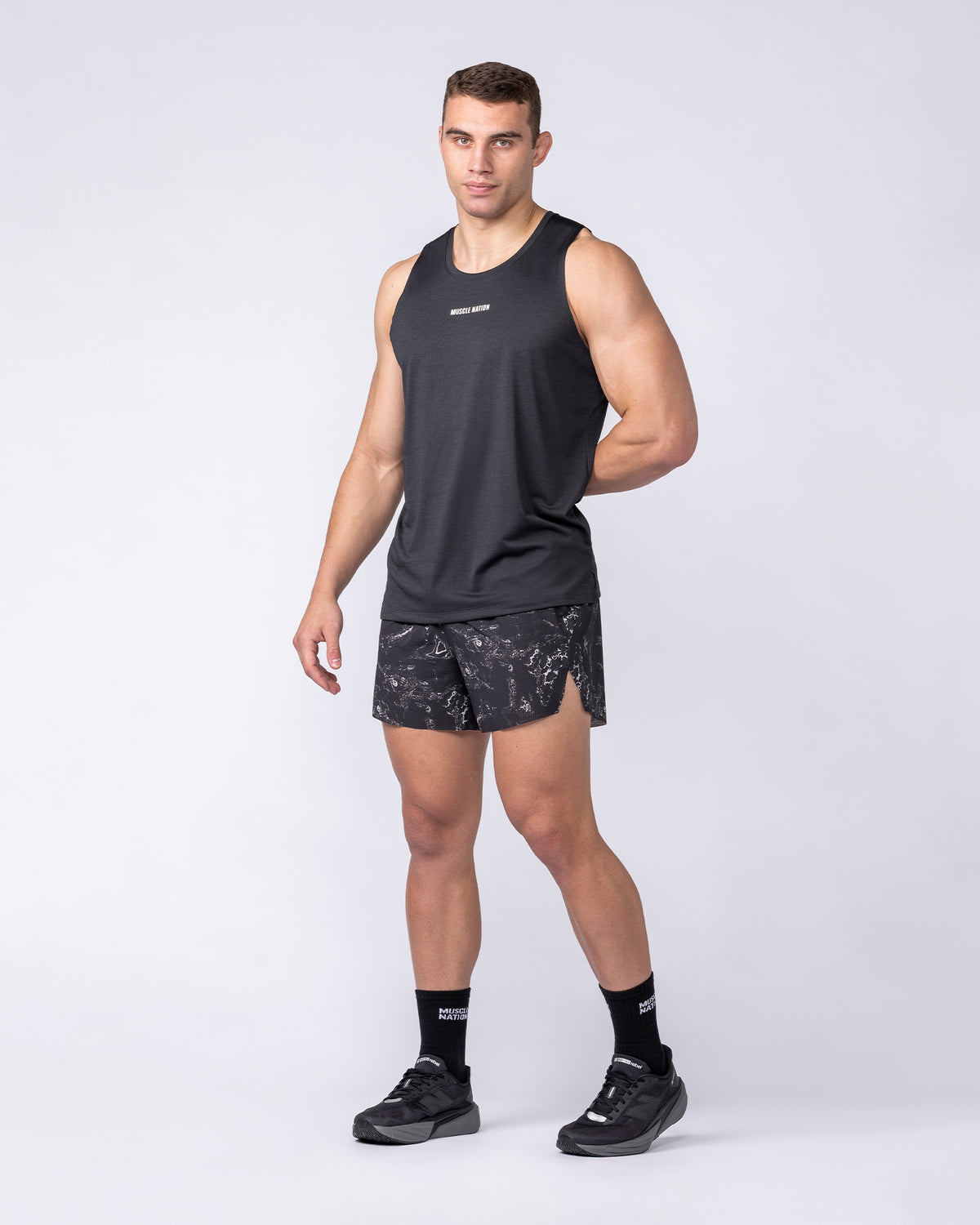 Interval 5” Run Shorts - Black Terrain