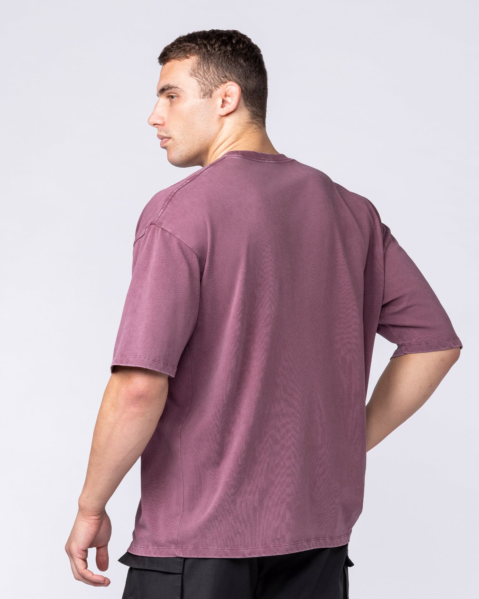 Iron Skull Oversized Tee - Washed Maroon