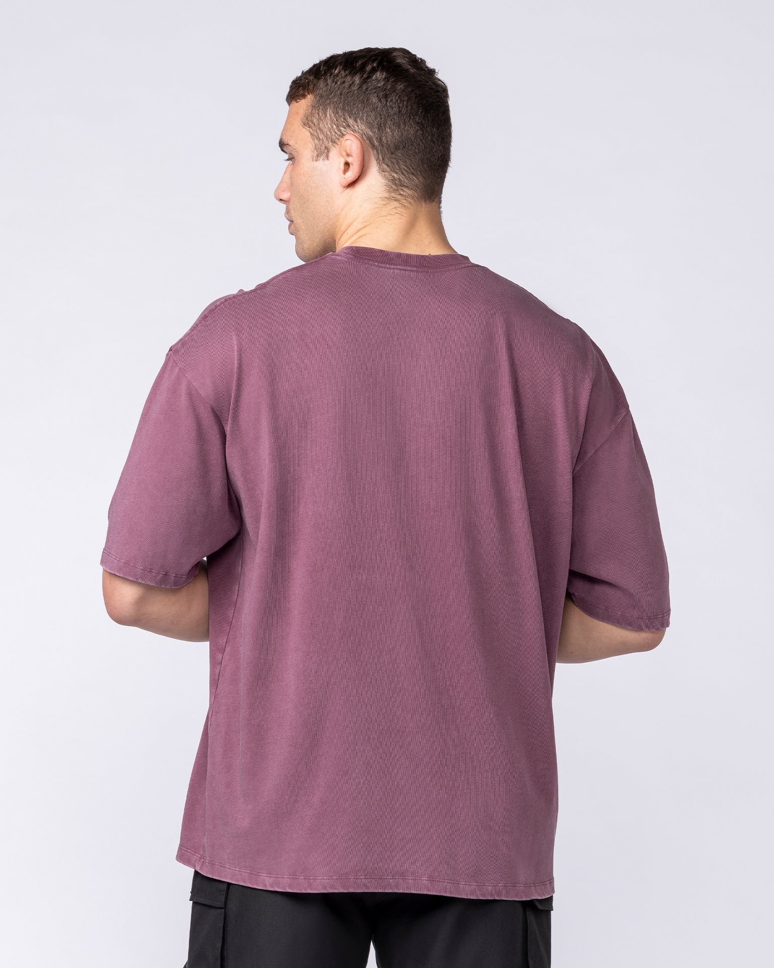 Iron Skull Oversized Tee - Washed Maroon