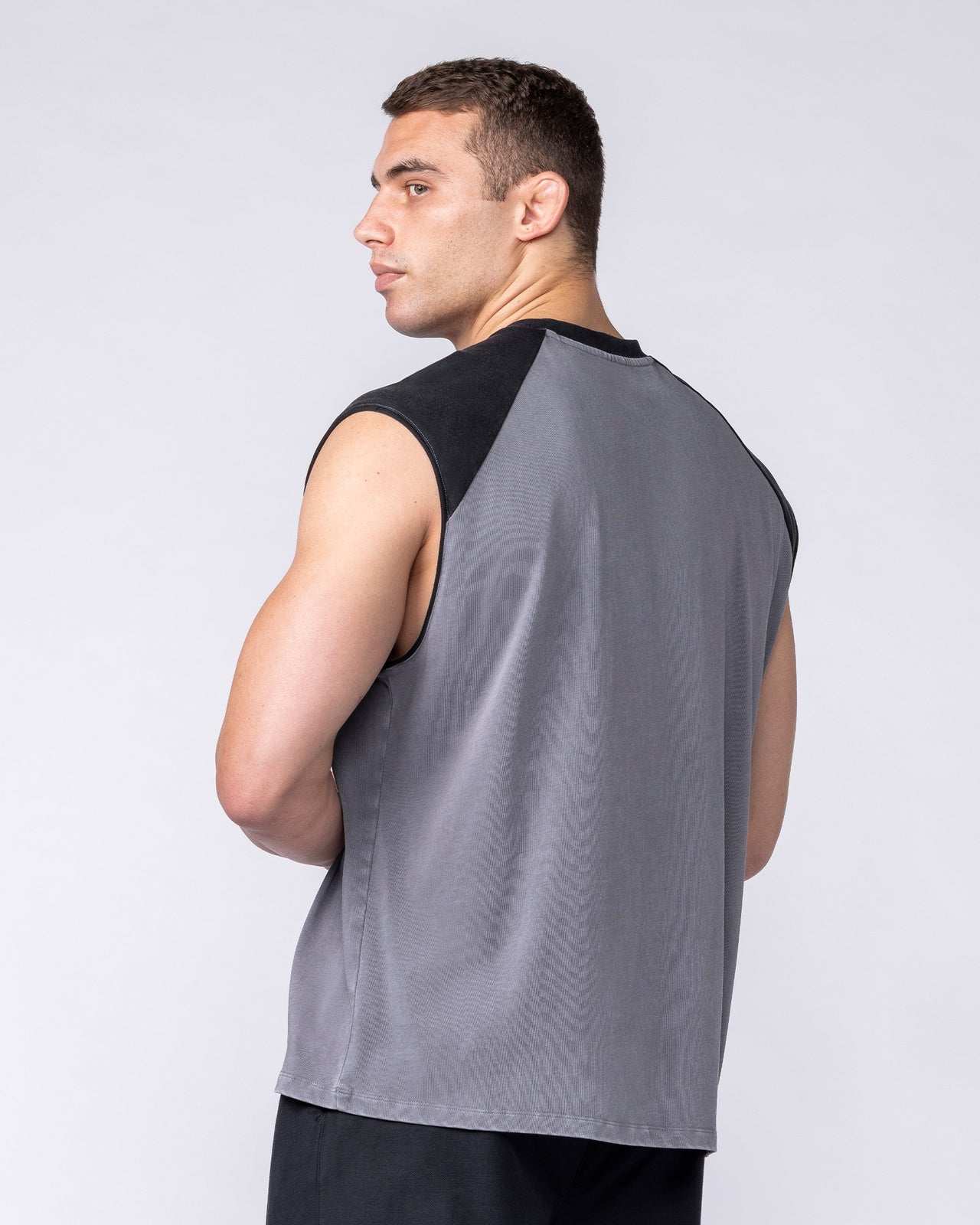Iron Skull Raglan Boxy Muscle Tank - Washed Tornado