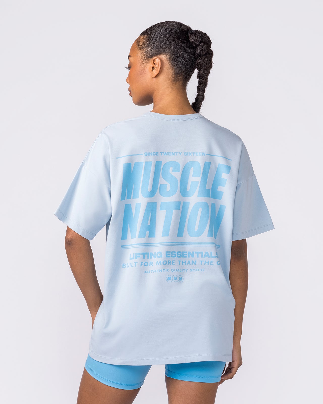 Kick-Start Oversized Tee - Bluebell-T-Shirts-XXS-042614BLBL-XXS-MNAPPRL50189-5-Muscle Nation