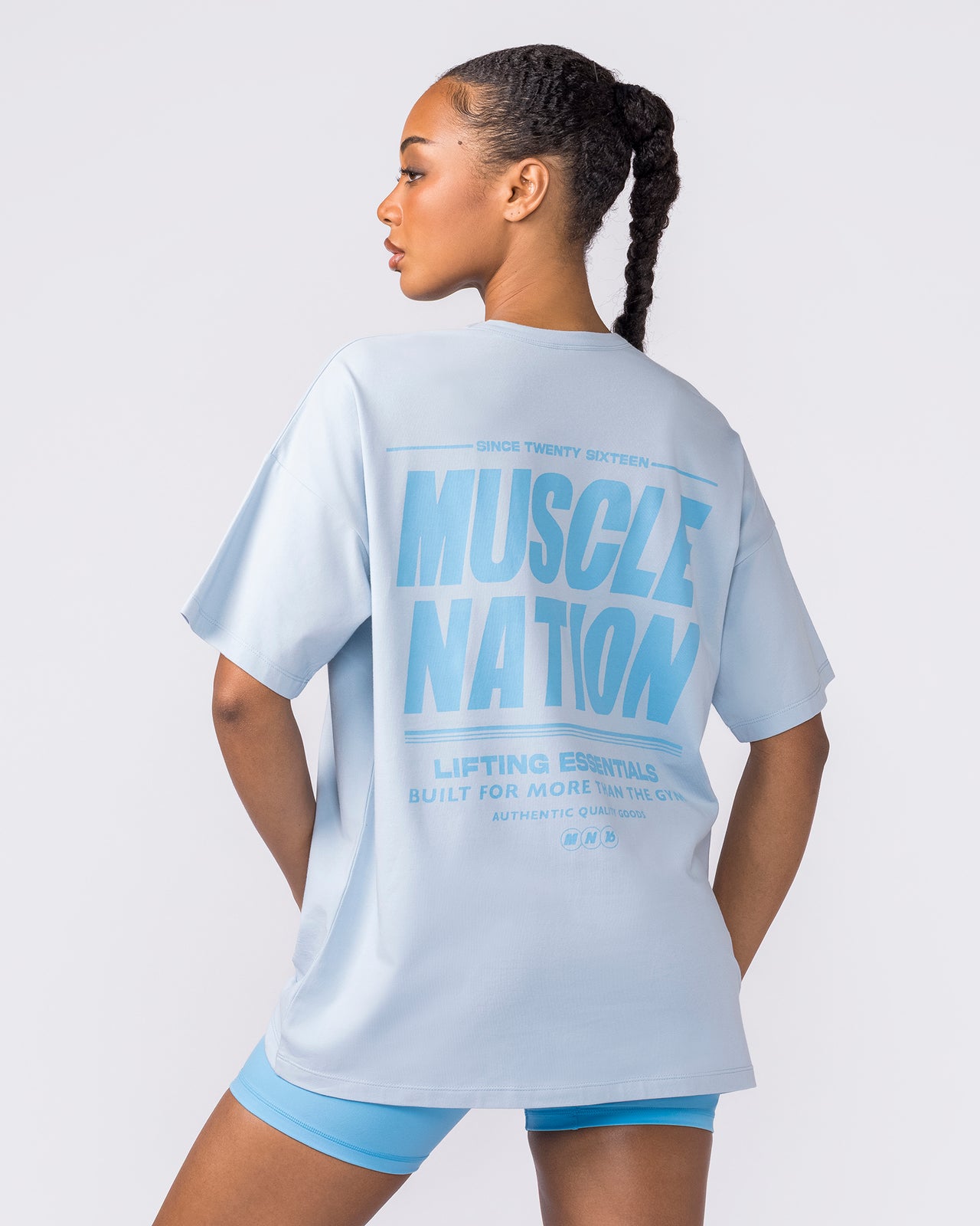 Kick-Start Oversized Tee - Bluebell-T-Shirts-XXS-042614BLBL-XXS-MNAPPRL50189-4-Muscle Nation