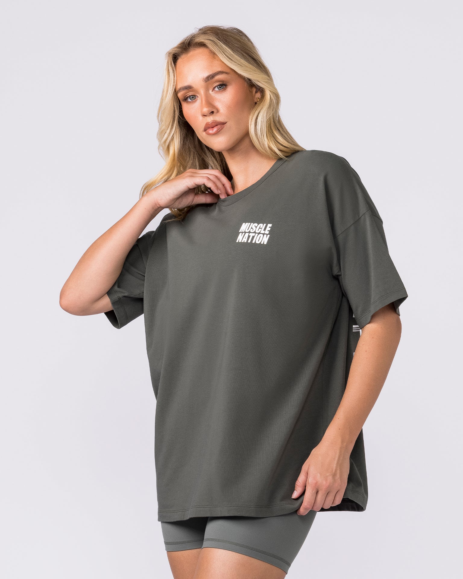 Kick-Start Oversized Tee - Dark Botanica-T-Shirts-XXS-042614DKBTNCA-XXS-MNAPPRL50198-3-Muscle Nation
