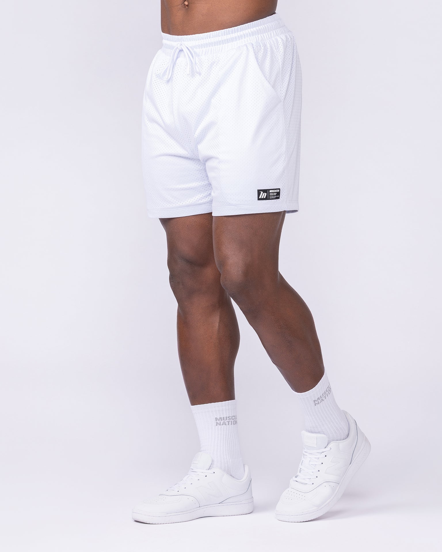Lay Up 5" Shorts - White-Shorts-S-022304WHT-S-MNAPPRL21273-4-Muscle Nation