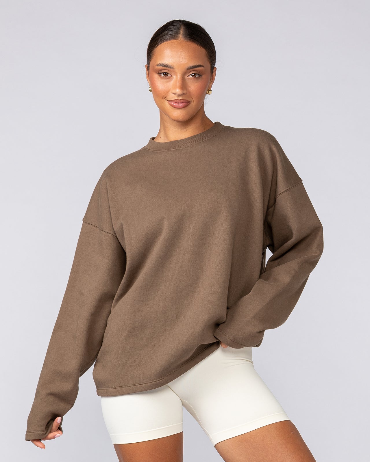 Lee Lem Crew Pullover - Washed Hazelnut-Jumpers & Hoodies-XS-022541WSHHZLNT-XS-MNAPPRL40966-5-Muscle Nation