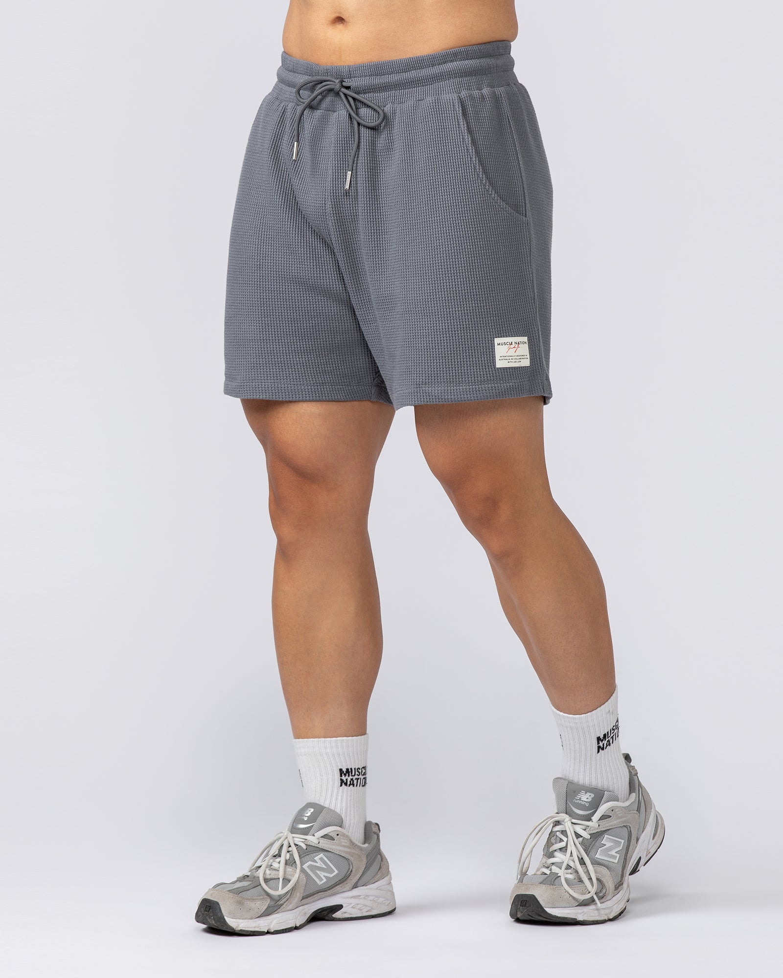 Lee Lem Waffle Shorts - Platinum Grey-Shorts-XS-022549PLGREY-XS-MNAPPRL42797-3-Muscle Nation