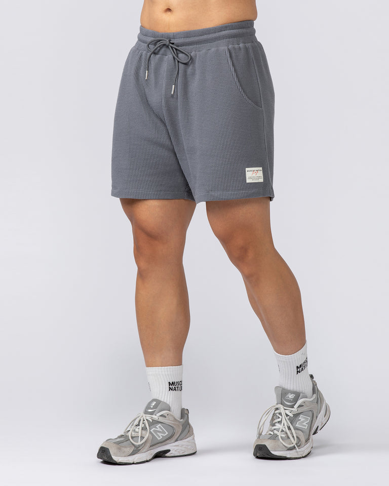 Lee Lem Waffle Shorts - Platinum Grey-Shorts-XS-022549PLGREY-XS-MNAPPRL42797-3-Muscle Nation