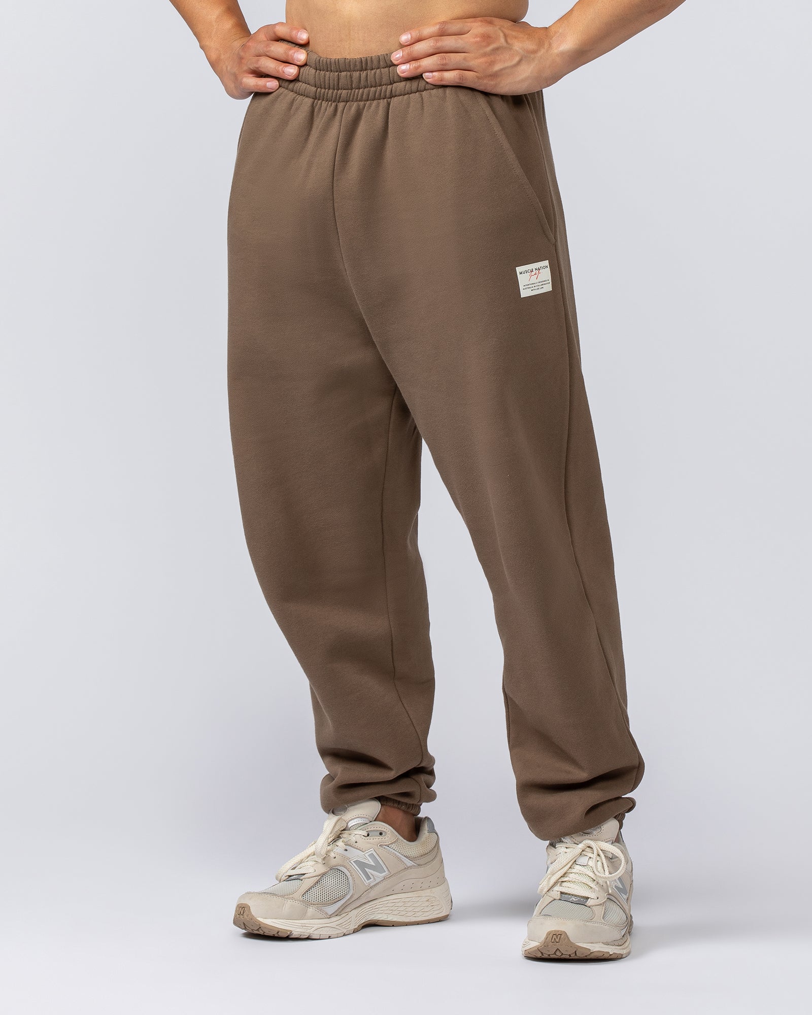 Lee Lem Track Pants - Washed Hazelnut-Bottoms-XS-022542WSHHZLNT-XS-MNAPPRL41006-2-Muscle Nation