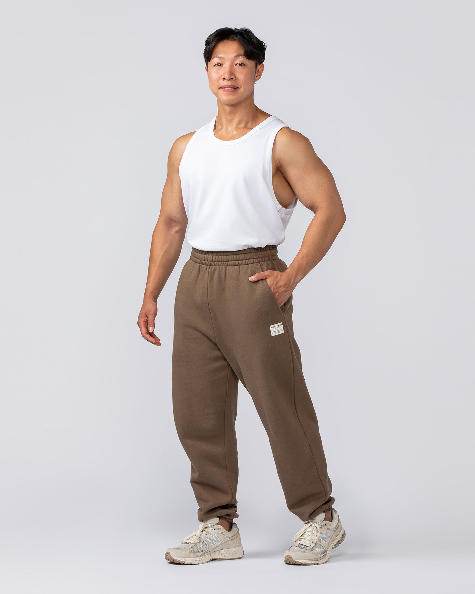 Lee Lem Track Pants - Washed Hazelnut-Bottoms-XS-022542WSHHZLNT-XS-MNAPPRL41006-7-Muscle Nation