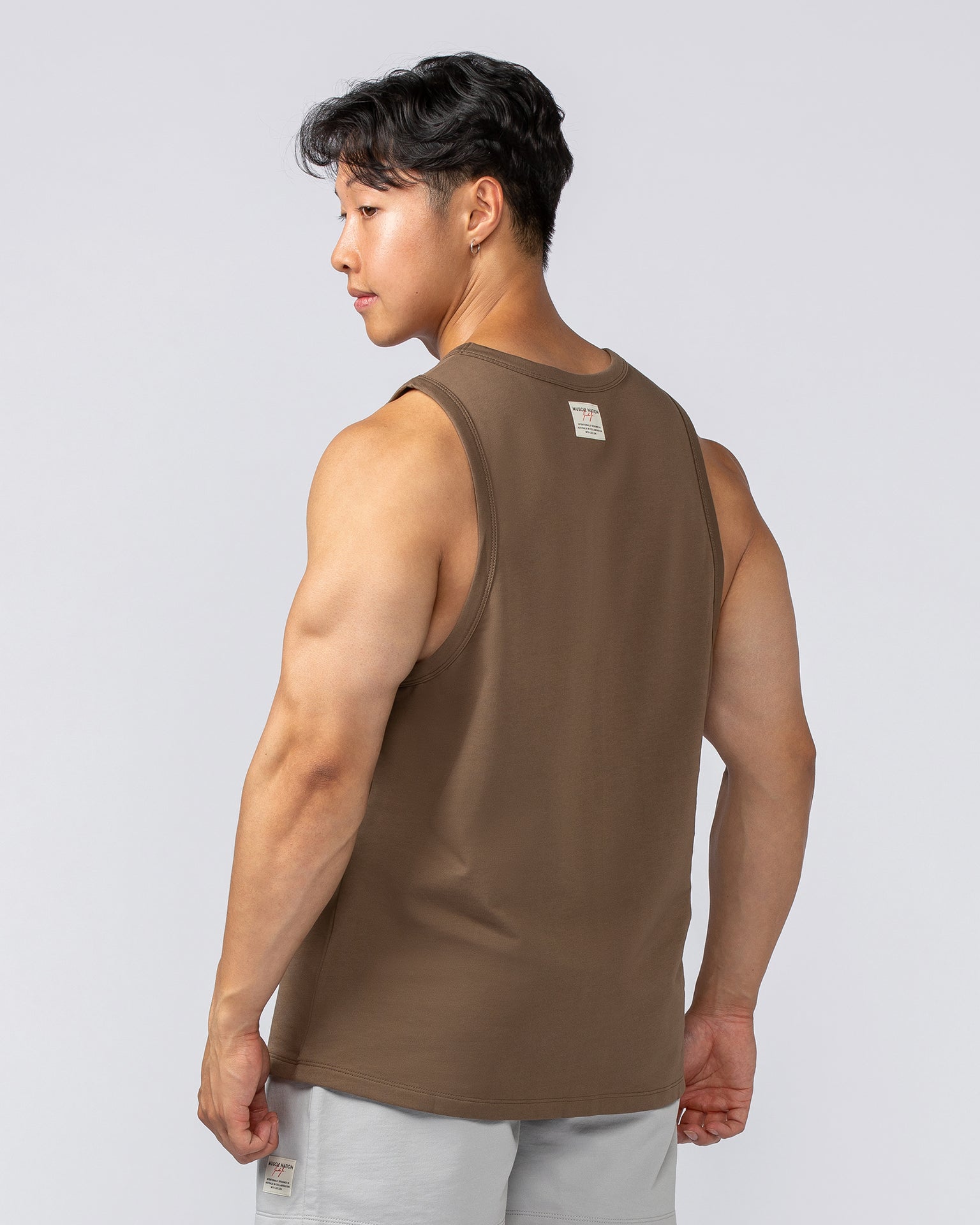 Lee Lem Loopback Tank - Hazelnut-Singlets & Tanks-S-022543HZLNT-S-MNAPPRL40912-3-Muscle Nation