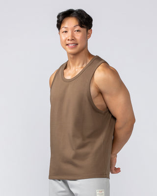 Lee Lem Loopback Tank - Hazelnut-Singlets & Tanks-S-022543HZLNT-S-MNAPPRL40912-2-Muscle Nation