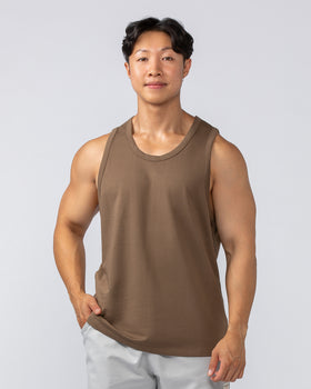 Lee Lem Loopback Tank - Hazelnut-Singlets & Tanks-S-022543HZLNT-S-MNAPPRL40912-1-Muscle Nation