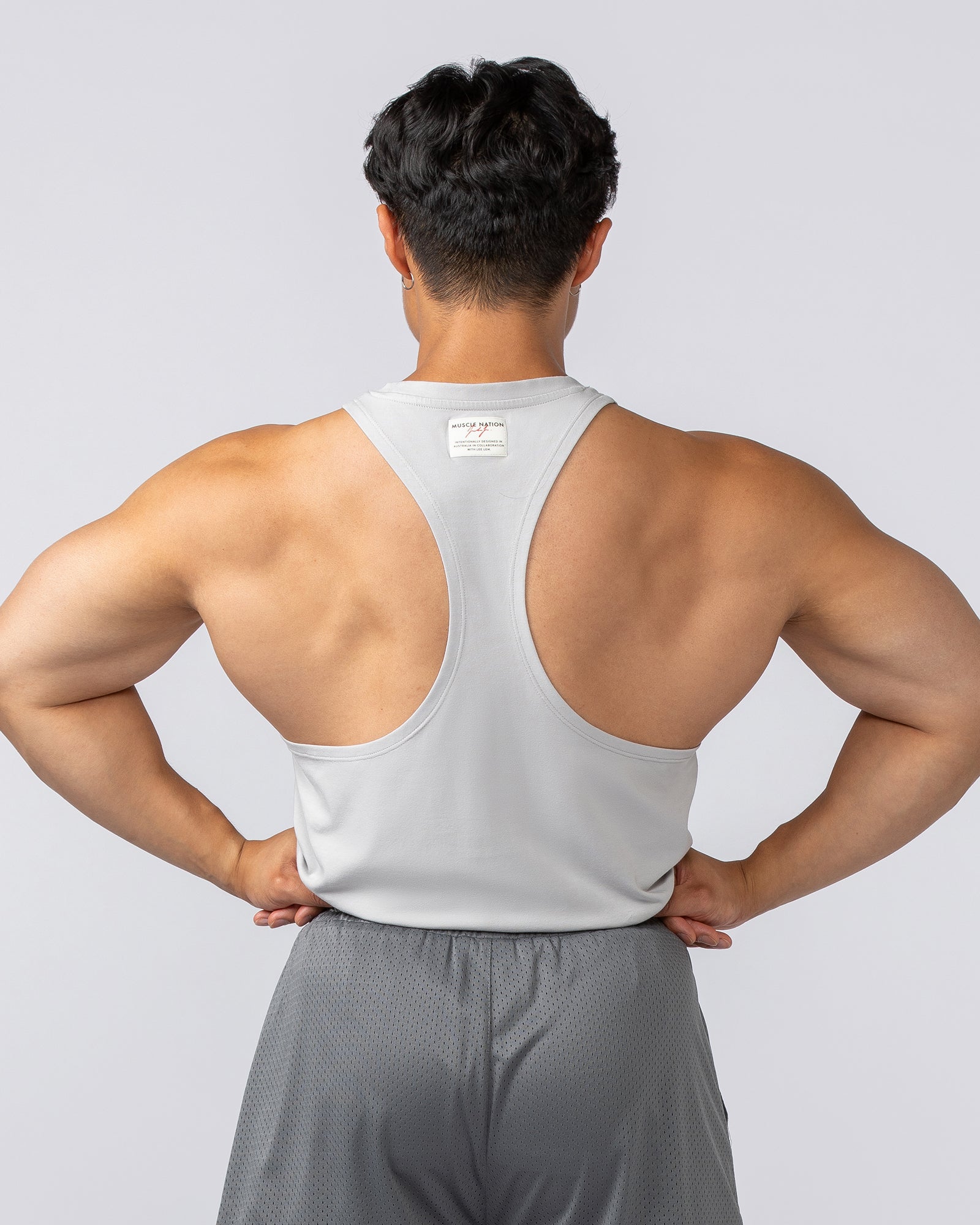 Lee Lem String Singlet - Ice Grey-Singlets & Tanks-S-022550ICEGREY-S-MNAPPRL40891-6-Muscle Nation