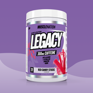 LEGACY Pre Workout Energy - Red Candy Sticks - 30 serves-Pre-Workouts-MNSUPPS0135-745125305851-1-Muscle Nation