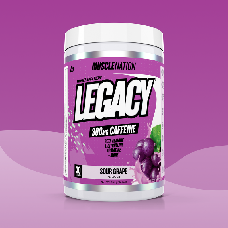 LEGACY Pre Workout Energy - Sour Grape - 30 serves-Pre-Workouts-MNSUPPS0203-764460254280-1-Muscle Nation