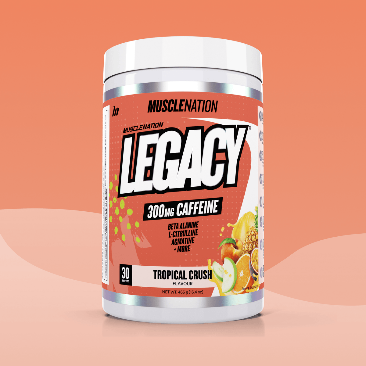 LEGACY Pre-Workout Energy - Tropical Crush - 30 serves-Pre-Workouts-MNSUPPS0250-764460254532-1-Muscle Nation