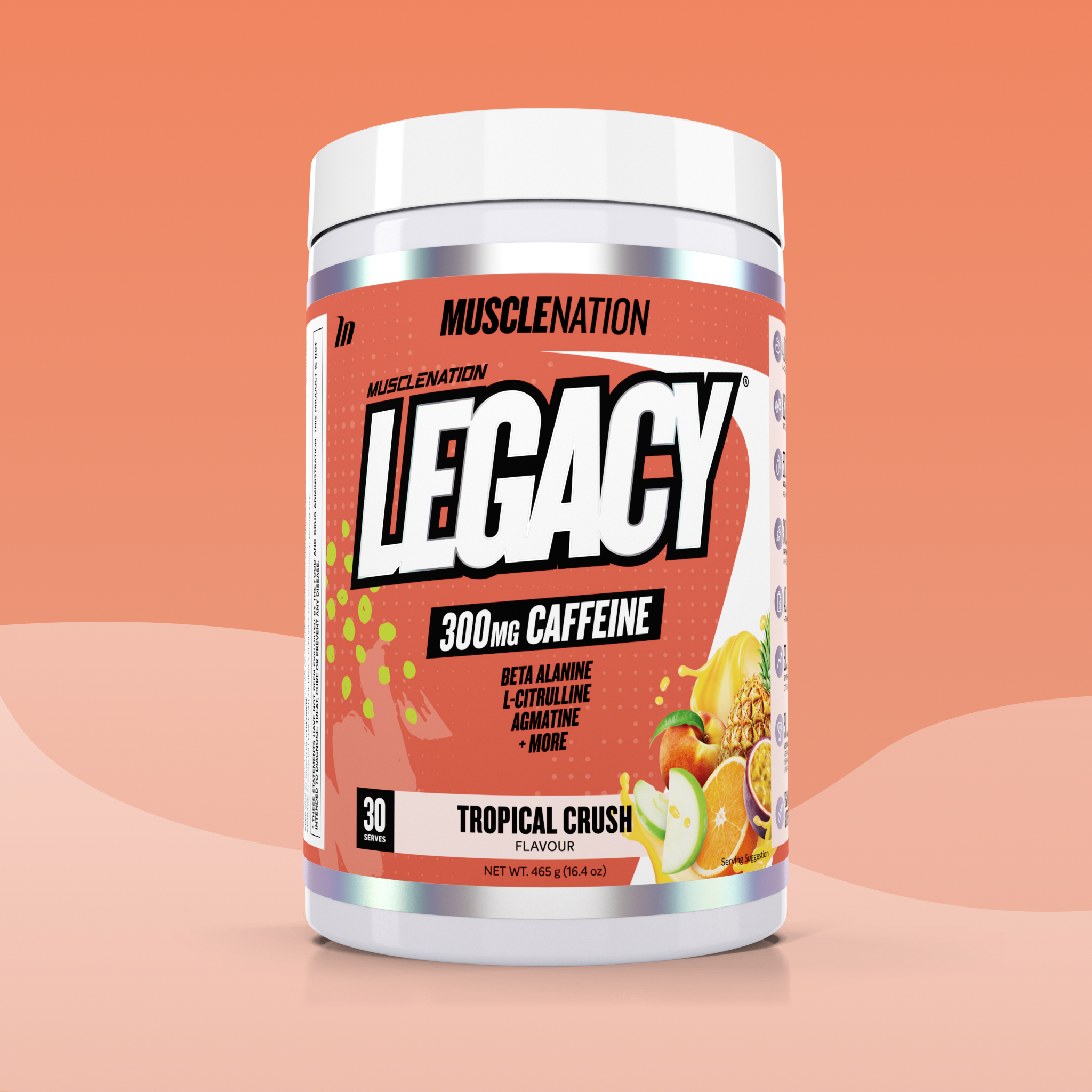 LEGACY Pre Workout Energy - Tropical Crush - 30 serves-Pre-Workouts-MNSUPPS0250-764460254532-1-Muscle Nation