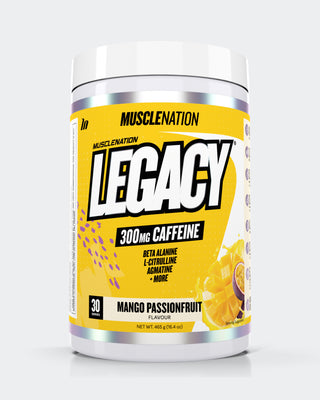LEGACY Pre Workout Energy - Mango Passionfruit - 30 serves-Pre-Workouts-MNSUPPS0243-764460254525-1-Muscle Nation