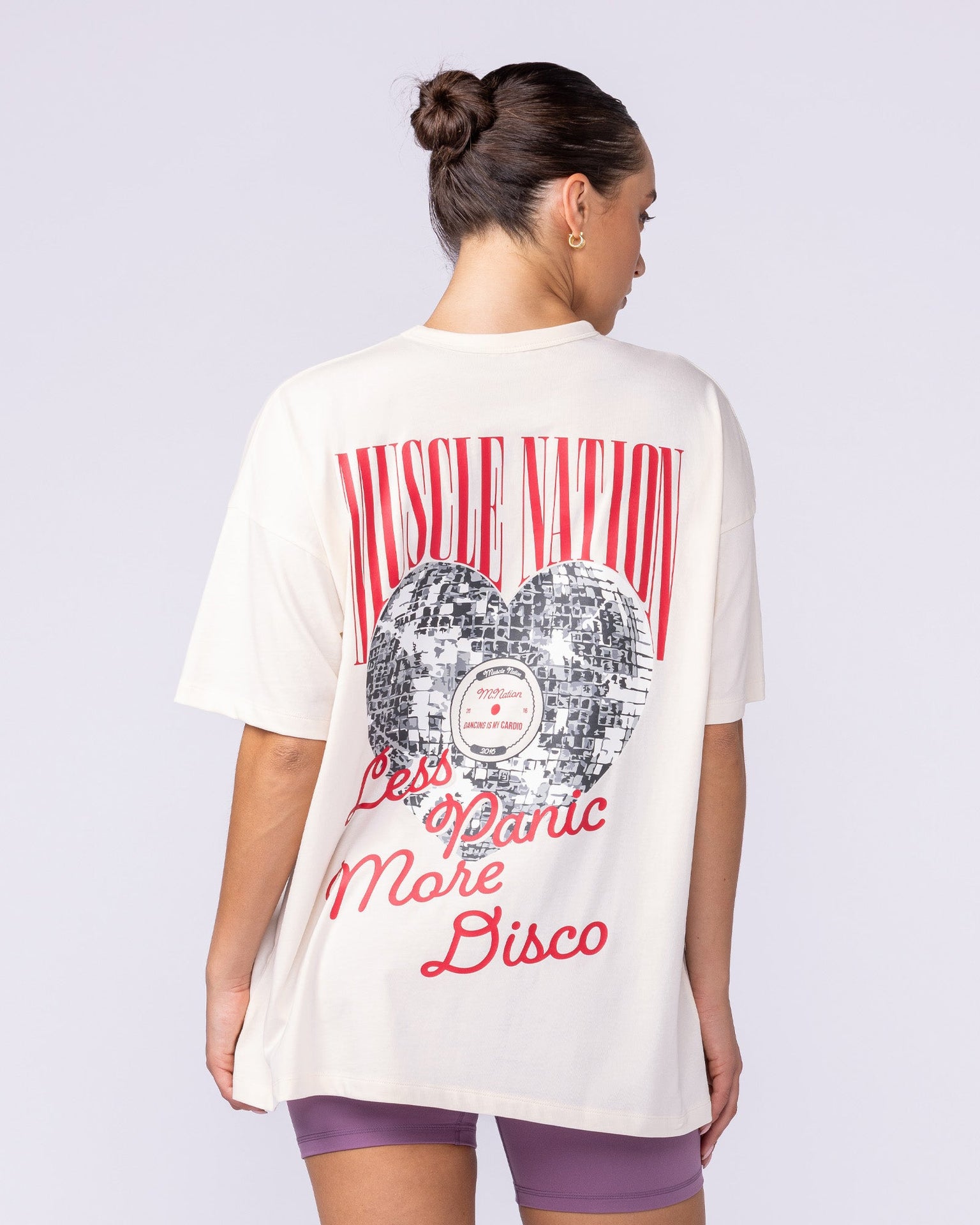 Less Panic More Disco Oversized Tee - Travertine-T-Shirts-XXS-1125144TRAV-XXS-MNAPPRL46224-5-Muscle Nation
