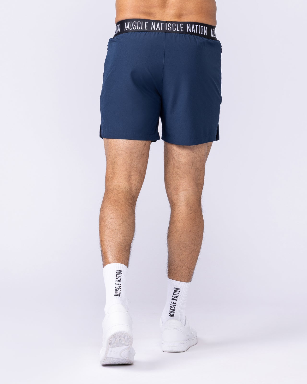 Level Up Training 4" Shorts Navy - Muscle Nation men's gym shorts, view 5