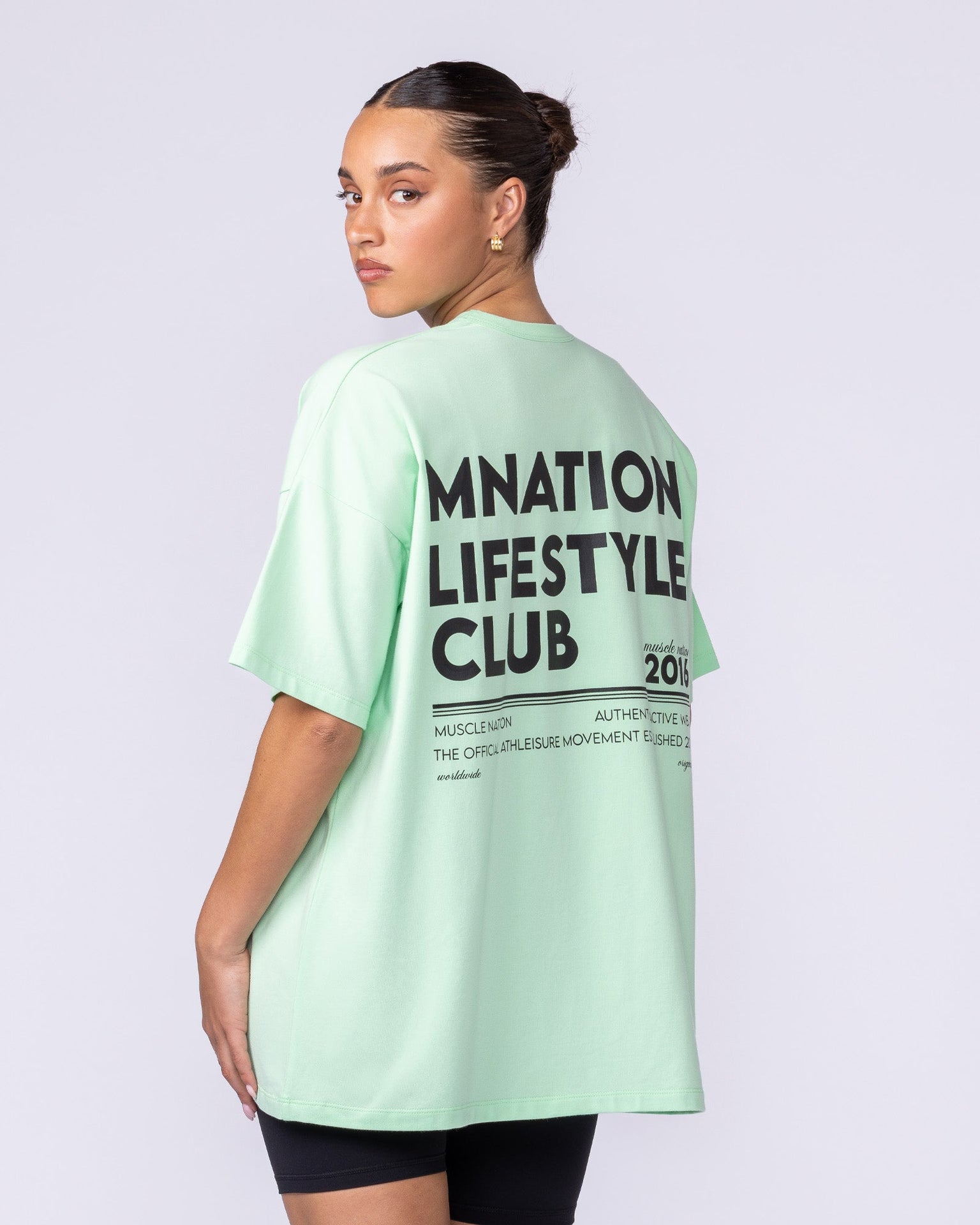 Lifestyle Club Oversized Tee - Lime Splice-T-Shirts-XXS-1125231LIMSPLC-XXS-MNAPPRL46242-1-Muscle Nation