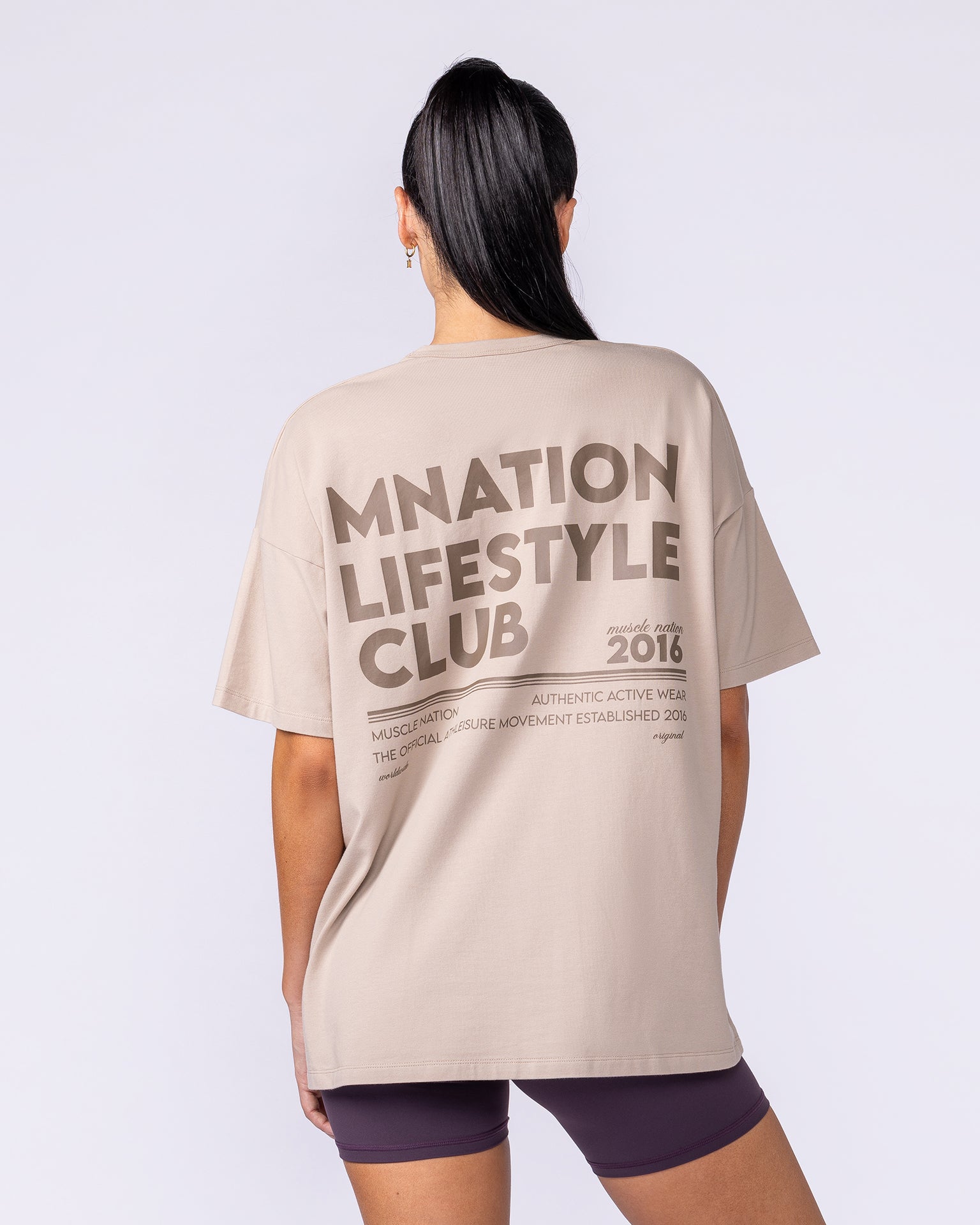 Lifestyle Club Oversized Tee - Sandstorm-T-Shirts-XXS-1125231SDSTM-XXS-MNAPPRL46251-4-Muscle Nation