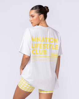 Lifestyle Club Oversized Tee - Snow Grey Marl-T-Shirts-XXS-1125231SNGRYMR-XXS-MNAPPRL46260-1-Muscle Nation