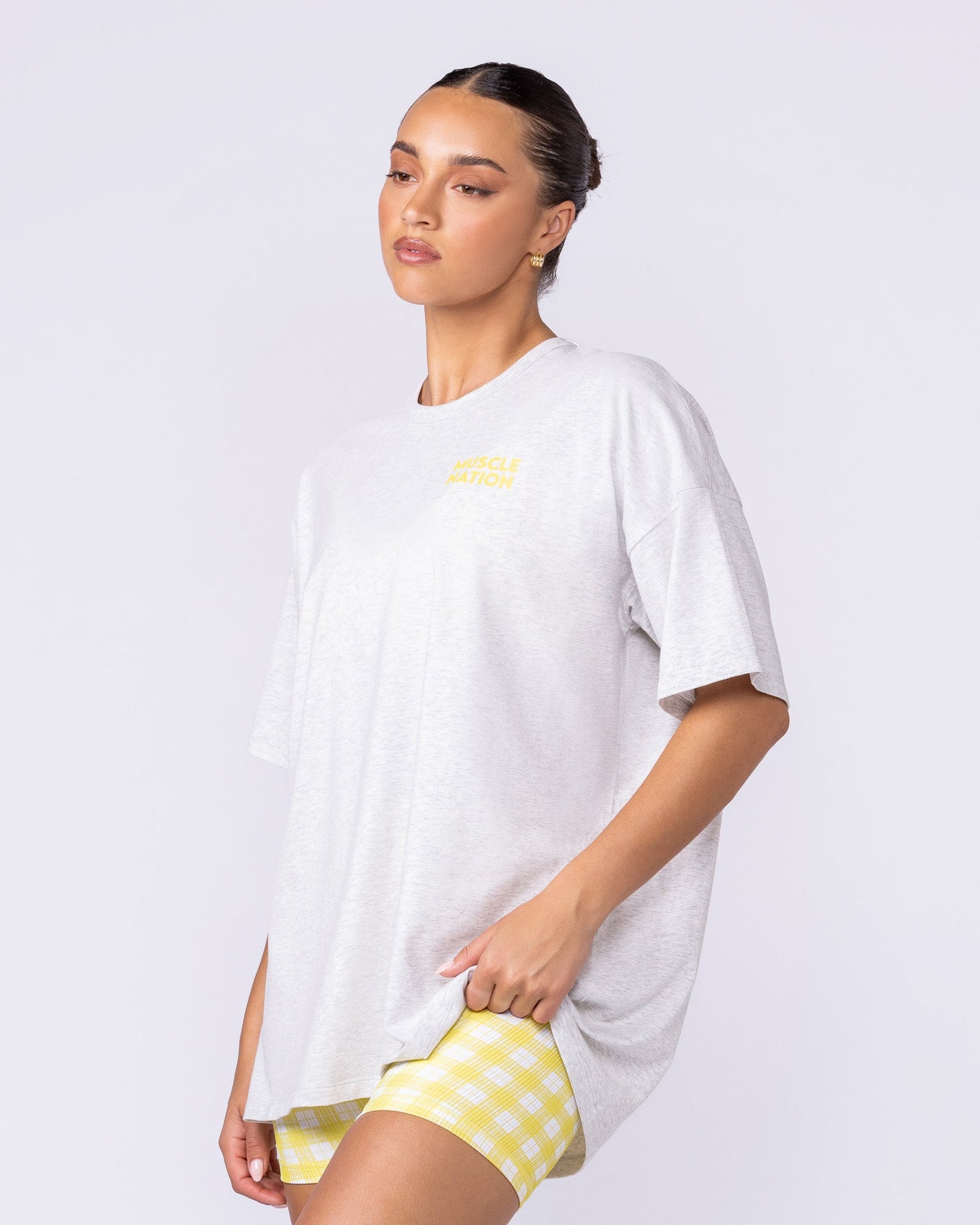 Lifestyle Club Oversized Tee - Snow Grey Marl-T-Shirts-XXS-1125231SNGRYMR-XXS-MNAPPRL46260-3-Muscle Nation
