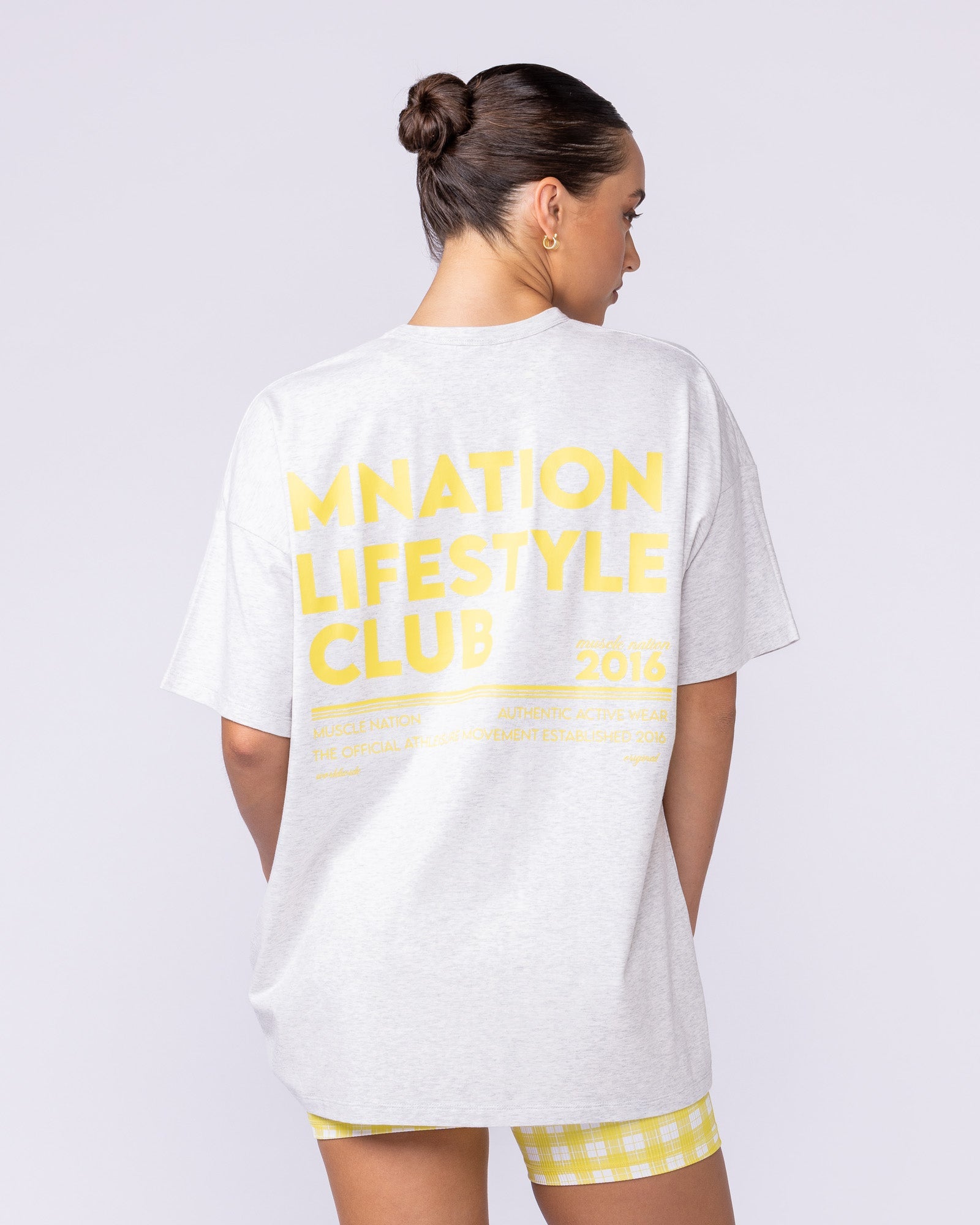 Lifestyle Club Oversized Tee - Snow Grey Marl-T-Shirts-XXS-1125231SNGRYMR-XXS-MNAPPRL46260-4-Muscle Nation