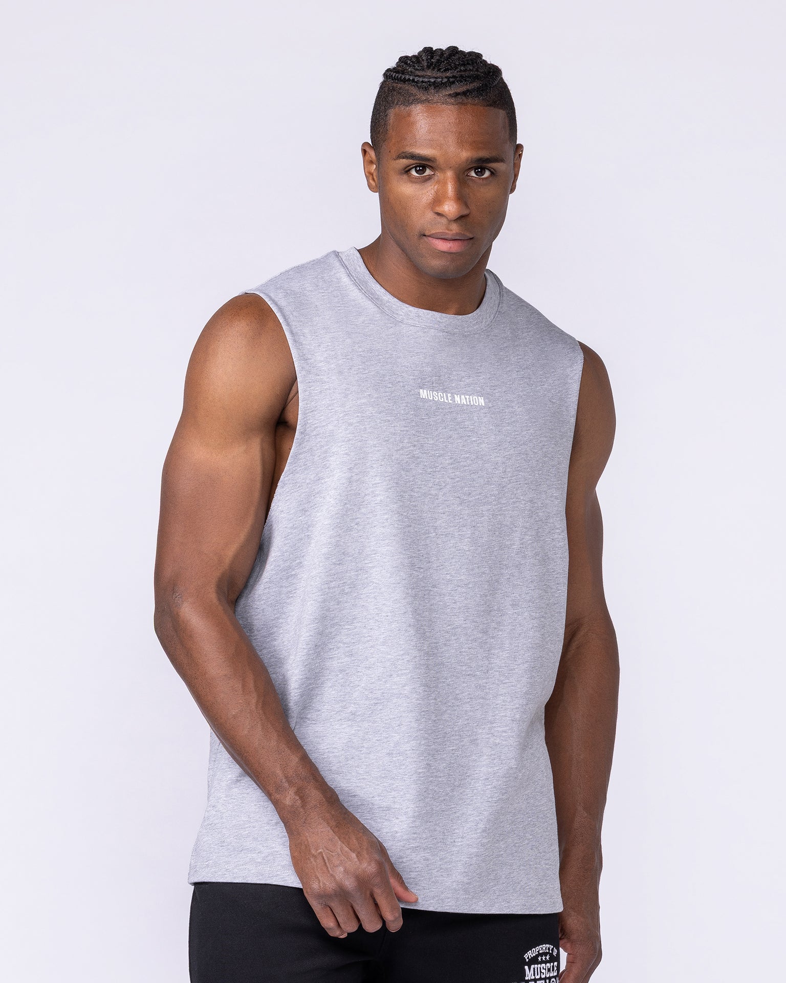 Lifestyle Training Tank - Light Grey Marl-Singlets & Tanks-S-1125220LTGRYMRL-S-MNAPPRL47495-1-Muscle Nation