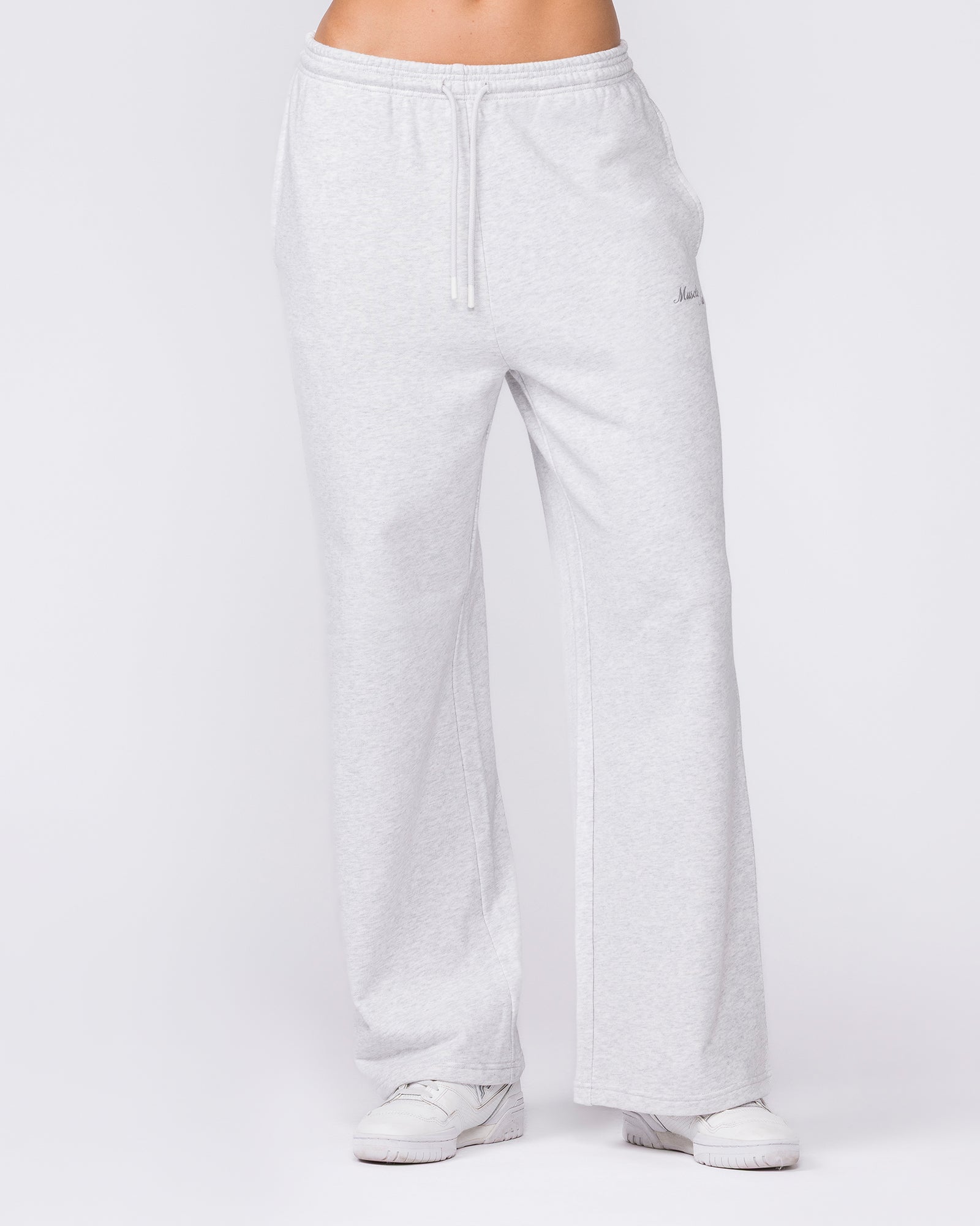 Loopback Straight Leg Trackies - Snow Grey Marl-Bottoms-XXS-032623SNGRYMR-XXS-MNAPPRL49449-4-Muscle Nation