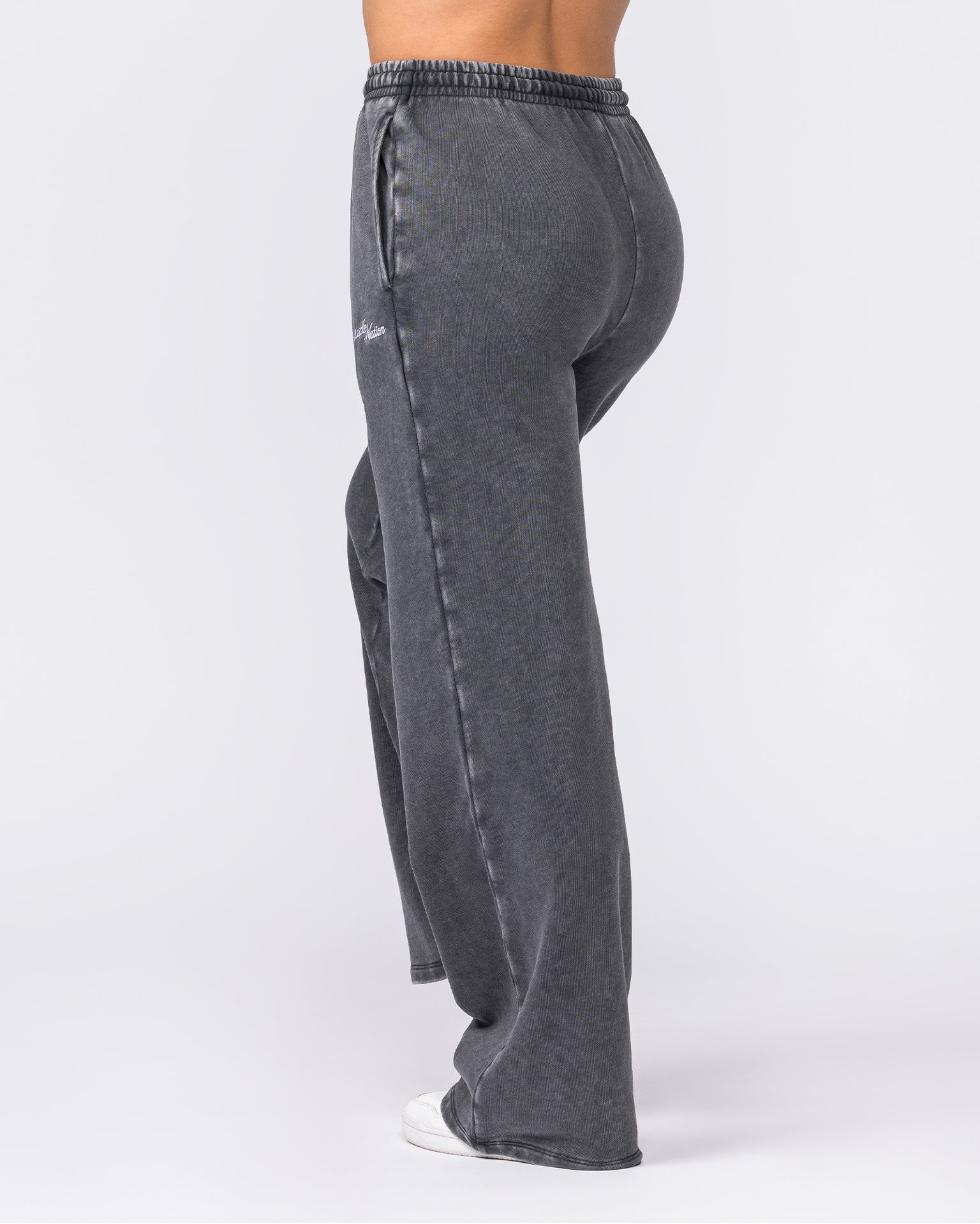 Loopback Straight Leg Vintage Trackies - Washed Black-Bottoms-XXS-032626WSHBLK-XXS-MNAPPRL49305-2-Muscle Nation