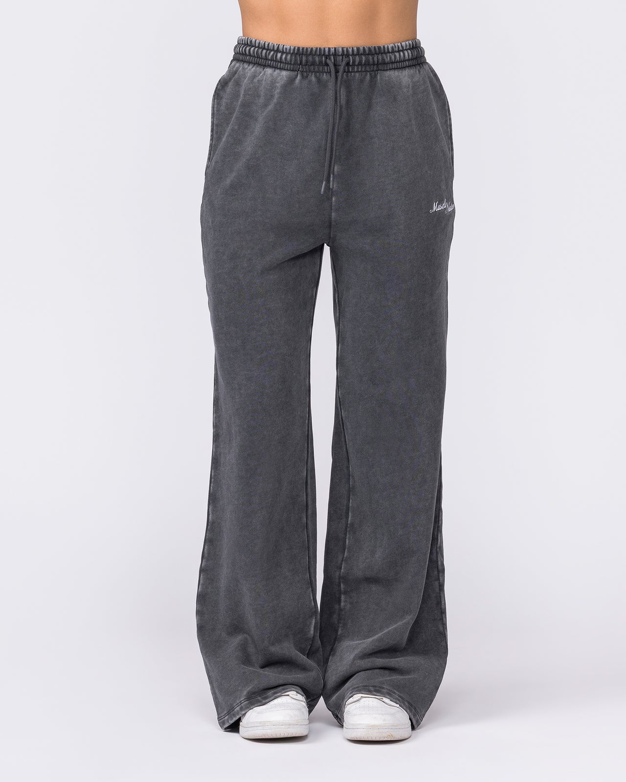 Loopback Straight Leg Vintage Trackies - Washed Black-Bottoms-XXS-032626WSHBLK-XXS-MNAPPRL49305-3-Muscle Nation