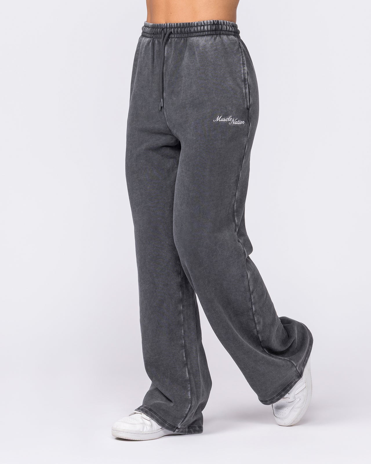 Loopback Straight Leg Vintage Trackies - Washed Black-Bottoms-XXS-032626WSHBLK-XXS-MNAPPRL49305-4-Muscle Nation