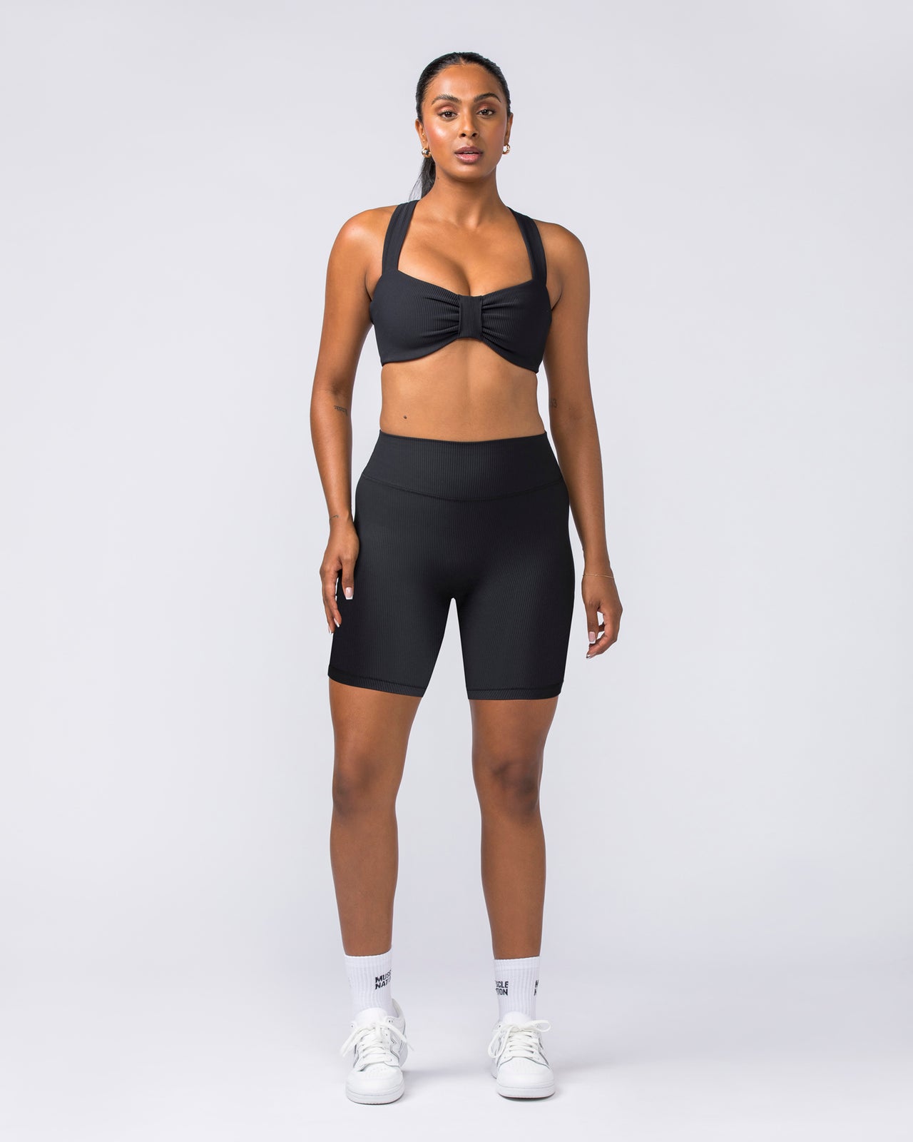 Lush Rib Bralette Black - Muscle Nation women's bralette, view 6