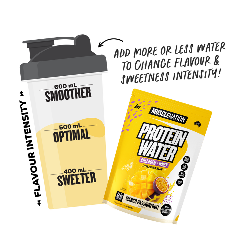 PROTEIN WATER - Mango Passionfruit - 25 serves - 750g-Protein Waters-MNSUPPS0211-9359054001213-4-Muscle Nation