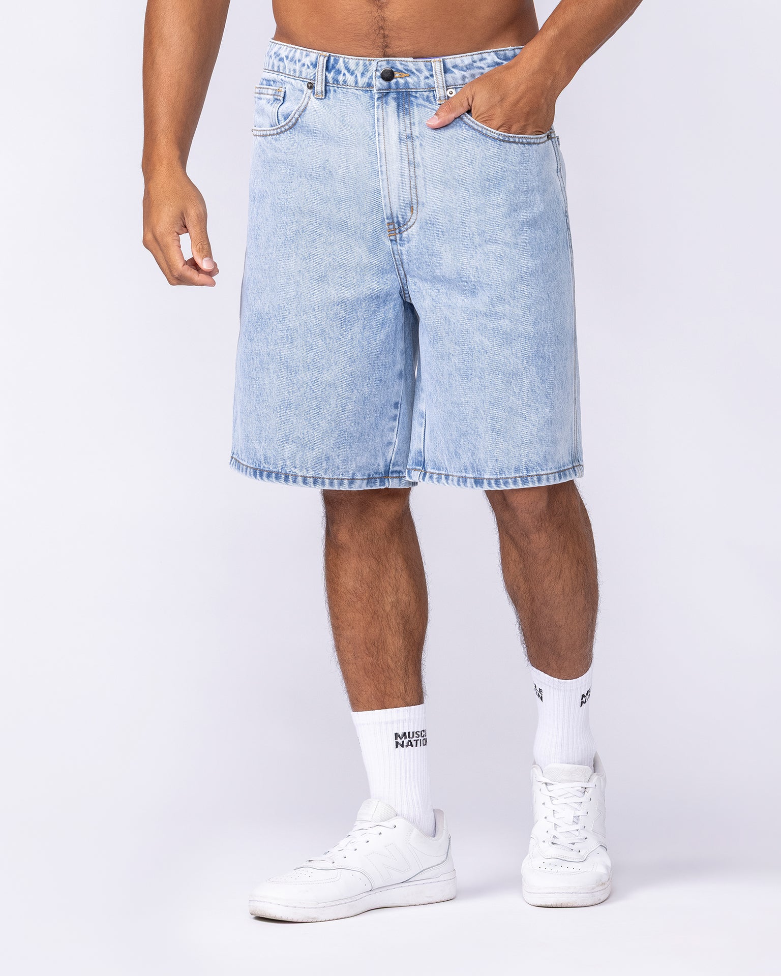 Street Denim Jorts - Washed Denim