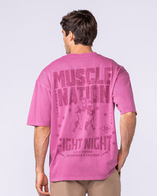 Mens Ringside Oversized Vintage Tee - Washed Wild Rose-T-Shirts-XS-112571WWDRS-XS-MNAPPRL47539-2-Muscle Nation