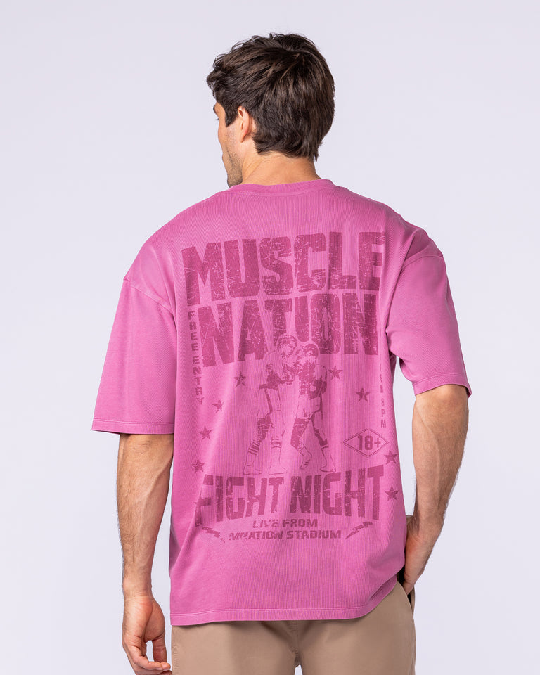 Ringside Oversized Vintage Tee - Washed Wild Rose-T-Shirts-XS-112571WWDRS-XS-MNAPPRL47539-2-Muscle Nation