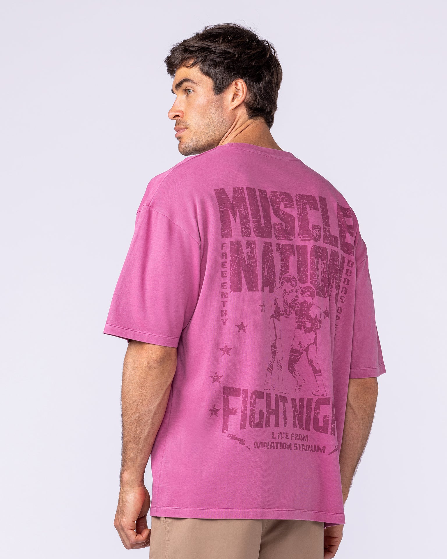 Ringside Oversized Vintage Tee - Washed Wild Rose-T-Shirts-XS-112571WWDRS-XS-MNAPPRL47539-5-Muscle Nation